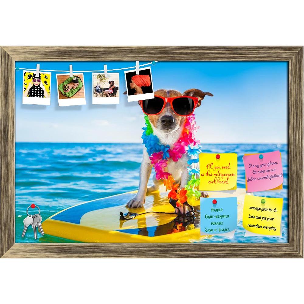 ArtzFolio Dog Surfing On A Surfboard Printed Bulletin Board Notice Pin Board Soft Board | Framed-Bulletin Boards Framed-AZSAO32316466BLB_FR_L-Image Code 5003858 Vishnu Image Folio Pvt Ltd, IC 5003858, ArtzFolio, Bulletin Boards Framed, Animals, Kids, Photography, dog, surfing, on, a, surfboard, printed, bulletin, board, notice, pin, soft, framed, wearing, flower, chain, sunglasses, ocean, shore, animal, beach, california, coast, fun, funny, glasses, hawaii, hawaiian, lei, holiday, humor, isolated, jack, rus