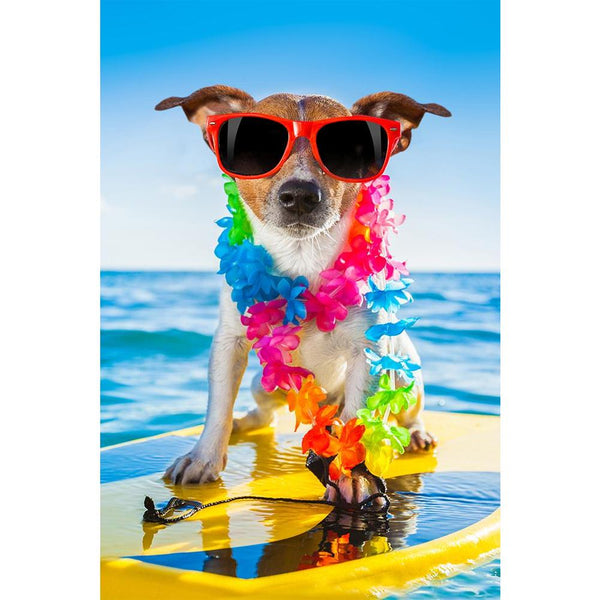 Dog Surfing On A Surfboard Unframed Paper Poster-Paper Posters Unframed-POS_UN-IC 5003858 IC 5003858, Ancient, Animals, Automobiles, Black and White, Botanical, Comedy, Floral, Flowers, Hawaiian, Historical, Holidays, Humor, Humour, Medieval, Nature, Pets, Retro, Sports, Transportation, Travel, Tropical, Vehicles, Vintage, White, dog, surfing, on, a, surfboard, unframed, paper, wall, poster, surf, hawaii, california, animal, beach, board, coast, flower, fun, funny, glasses, lei, holiday, isolated, jack, rus