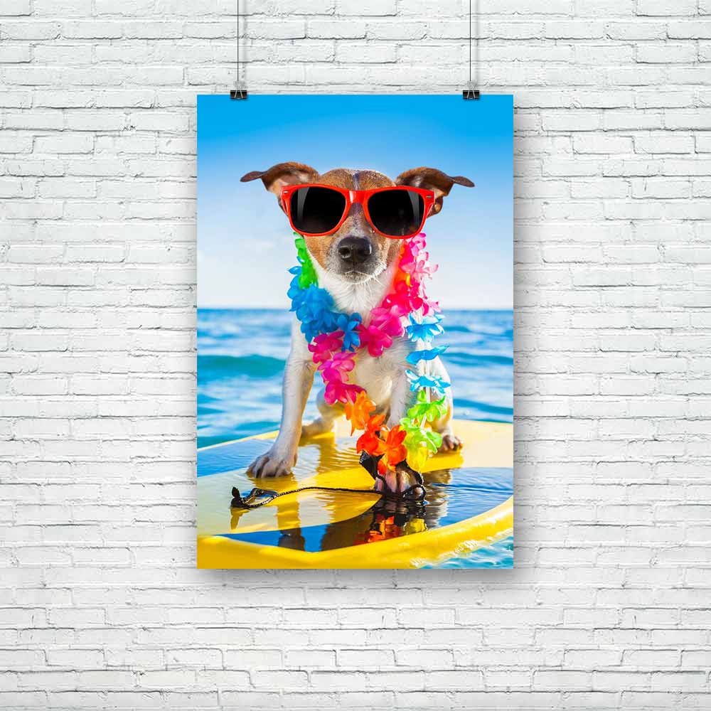 Dog Surfing On A Surfboard Unframed Paper Poster-Paper Posters Unframed-POS_UN-IC 5003858 IC 5003858, Ancient, Animals, Automobiles, Black and White, Botanical, Comedy, Floral, Flowers, Hawaiian, Historical, Holidays, Humor, Humour, Medieval, Nature, Pets, Retro, Sports, Transportation, Travel, Tropical, Vehicles, Vintage, White, dog, surfing, on, a, surfboard, unframed, paper, poster, surf, hawaii, california, animal, beach, board, coast, flower, fun, funny, glasses, lei, holiday, isolated, jack, russell, 