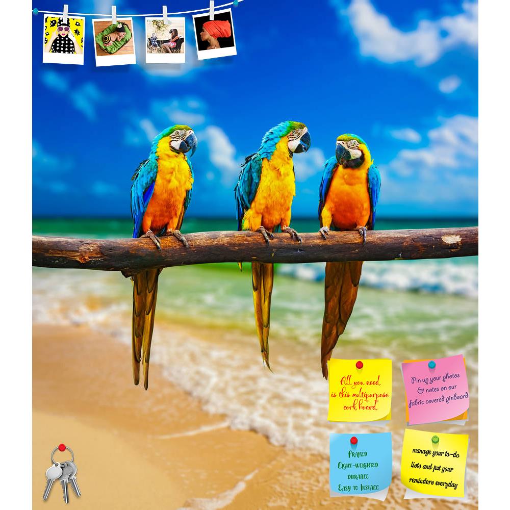 ArtzFolio Parrots On Beach Printed Bulletin Board Notice Pin Board Soft Board | Frameless-Bulletin Boards Frameless-AZSAO32756658BLB_FL_L-Image Code 5003903 Vishnu Image Folio Pvt Ltd, IC 5003903, ArtzFolio, Bulletin Boards Frameless, Birds, Photography, parrots, on, beach, printed, bulletin, board, notice, pin, soft, frameless, blue-and-yellow, macaw, caribbean, mexico, summer, avain, aves, avian, blue, branch, bright, clean, coast, color, colorful, colour, colourful, day, exotic, horizon, idyllic, nature,