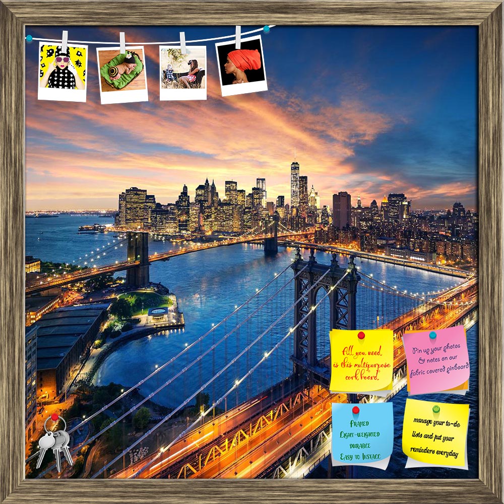 ArtzFolio Manhattan & Brooklyn Bridge, New York, USA Printed Bulletin Board Notice Pin Board Soft Board | Framed-Bulletin Boards Framed-AZSAO32773698BLB_FR_L-Image Code 5003907 Vishnu Image Folio Pvt Ltd, IC 5003907, ArtzFolio, Bulletin Boards Framed, Places, Photography, manhattan, brooklyn, bridge, new, york, usa, printed, bulletin, board, notice, pin, soft, framed, city, beautiful, sunset, aerial, america, architecture, avenue, birds, pin up board, push pin board, extra large cork board, big pin board, n