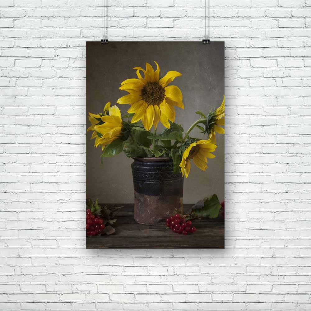 White Sunflowers Unframed Paper Poster-Paper Posters Unframed-POS_UN-IC 5003925 IC 5003925, Black and White, Botanical, Floral, Flowers, Nature, Scenic, Still Life, White, sunflowers, unframed, paper, poster, still, life, background, beautiful, beauty, bright, cheerful, color, descriptive, flower, focus, green, head, image, leaf, object, petal, plant, rowan, studio, summer, sun, sunflower, sunlight, vibrant, yellow, artzfolio, posters, wall posters, posters for room, posters for room decoration, office post