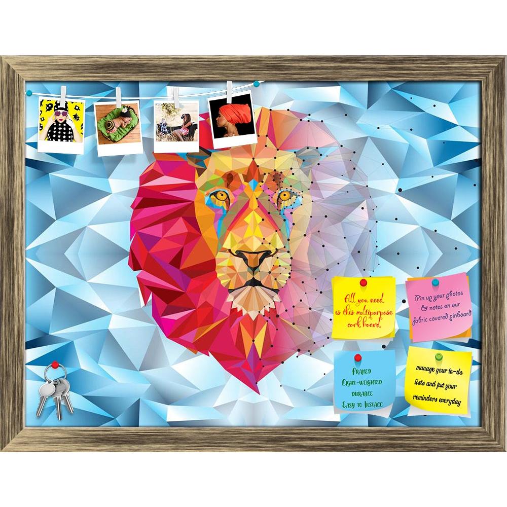 ArtzFolio Lion Head In Geometric Pattern D2 Printed Bulletin Board Notice Pin Board Soft Board | Framed-Bulletin Boards Framed-AZSAO33054928BLB_FR_L-Image Code 5003932 Vishnu Image Folio Pvt Ltd, IC 5003932, ArtzFolio, Bulletin Boards Framed, Animals, Kids, Digital Art, lion, head, in, geometric, pattern, d2, printed, bulletin, board, notice, pin, soft, framed, vector, mascot, animal, illustration, wild, mane, design, king, nature, symbol, cat, sign, graphic, zoo, predator, icon, lions, power, school, tatto