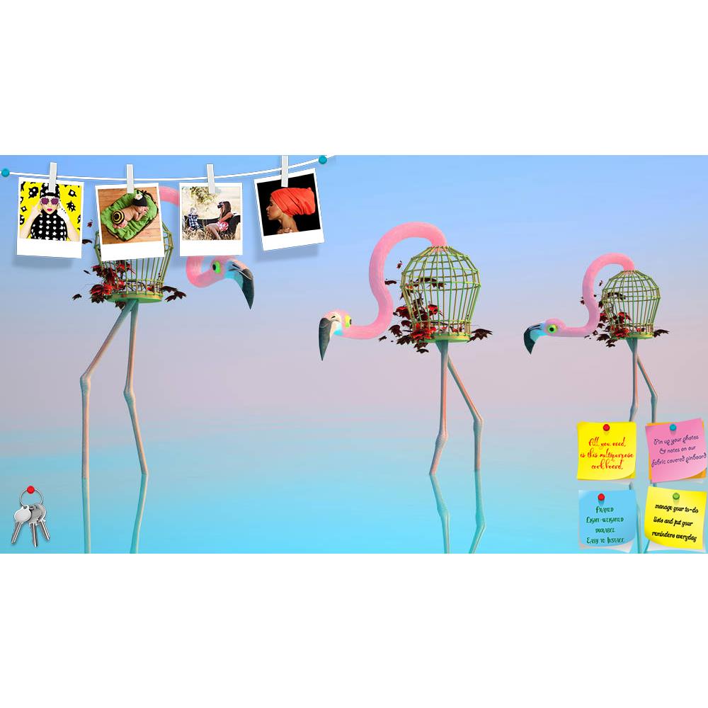 ArtzFolio Flamingos Stand In Water Printed Bulletin Board Notice Pin Board Soft Board | Frameless-Bulletin Boards Frameless-AZSAO33255927BLB_FL_L-Image Code 5003959 Vishnu Image Folio Pvt Ltd, IC 5003959, ArtzFolio, Bulletin Boards Frameless, Animals, Conceptual, Kids, Digital Art, flamingos, stand, in, water, printed, bulletin, board, notice, pin, soft, frameless, surrealistic, around, flamingo, made, birdcages, birdcage, birds, pink, blue, art, wave, ivy, surrealism, tale, fantasy, three, close-up, cutout