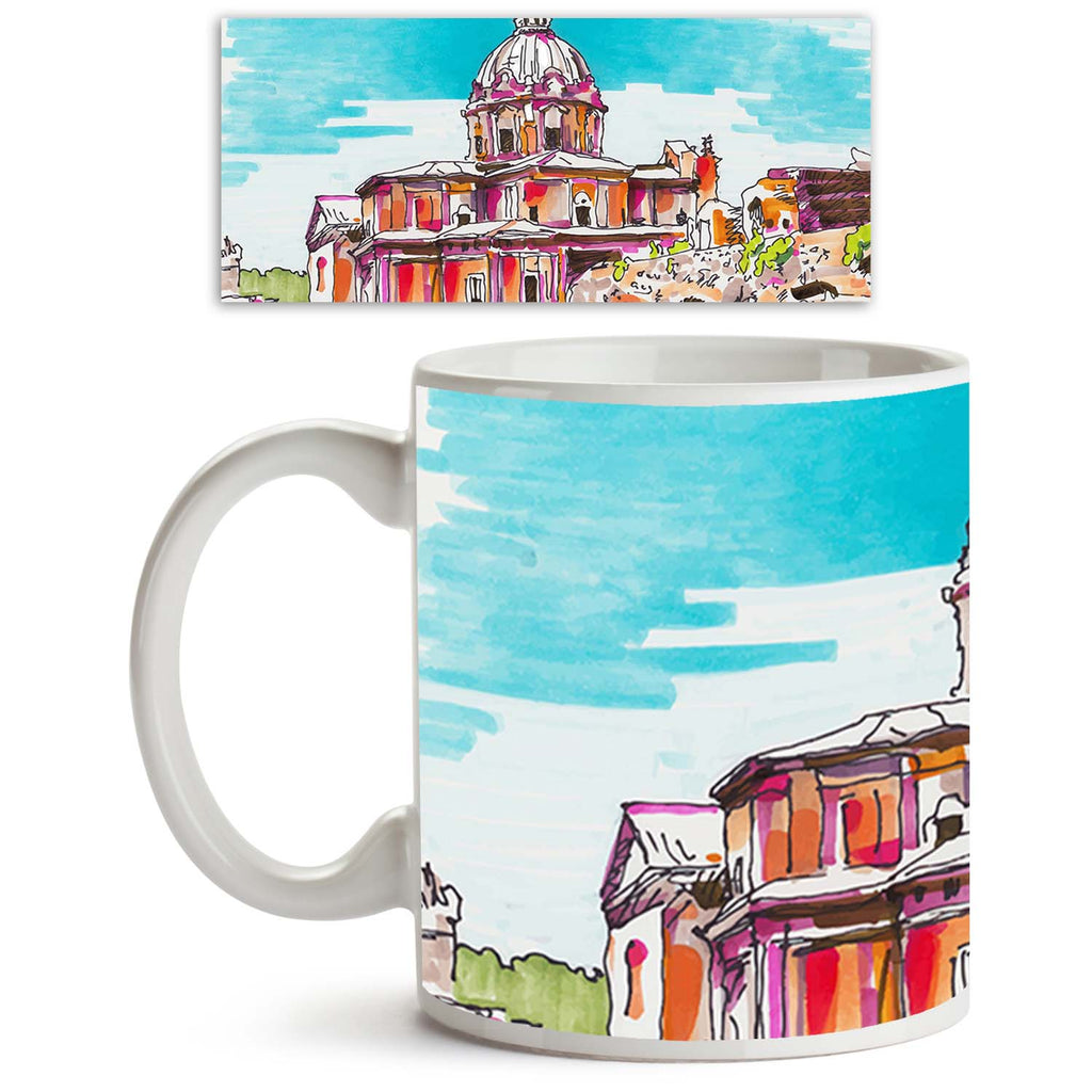 Artwork Of Rome Italy Cityscape Ceramic Coffee Tea Mug Inside White-Coffee Mugs--IC 5003961 IC 5003961, Ancient, Architecture, Art and Paintings, Automobiles, Christianity, Cities, City Views, Digital, Digital Art, Drawing, Graphic, Historical, Holidays, Illustrations, Italian, Jesus, Landmarks, Medieval, Paintings, Places, Signs, Signs and Symbols, Sketches, Transportation, Travel, Vehicles, Vintage, artwork, of, rome, italy, cityscape, ceramic, coffee, tea, mug, inside, white, art, basilica, building, car