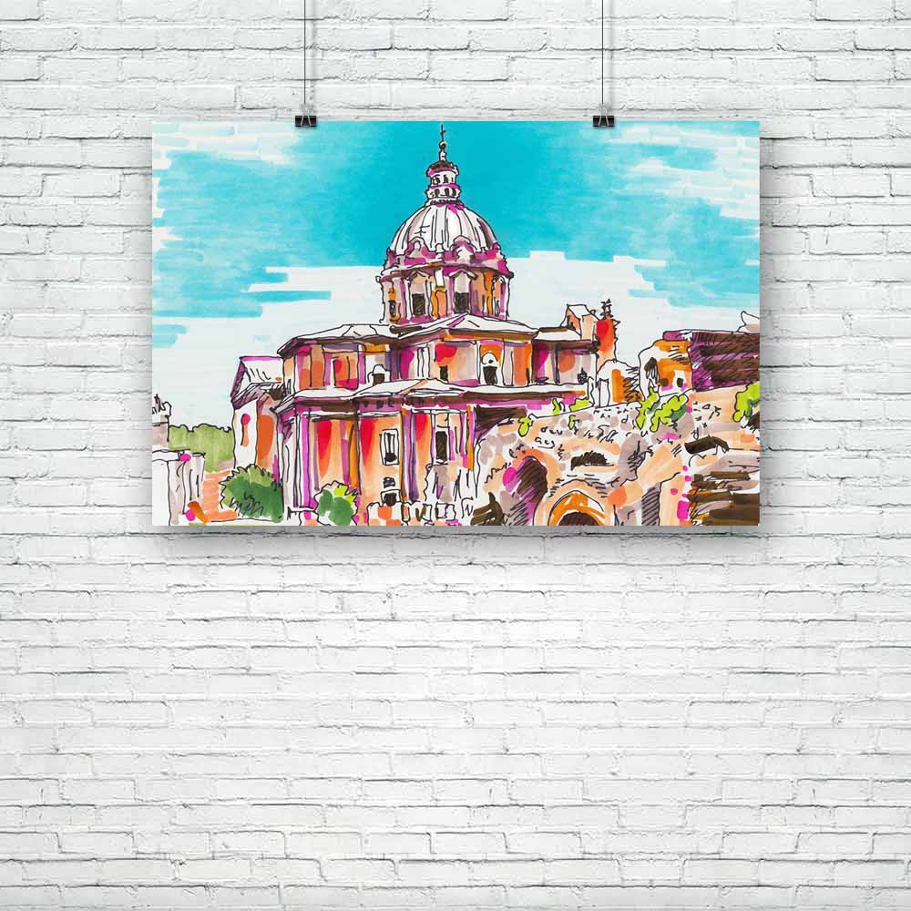Rome Italy Cityscape D1 Unframed Paper Poster-Paper Posters Unframed-POS_UN-IC 5003961 IC 5003961, Ancient, Architecture, Art and Paintings, Automobiles, Christianity, Cities, City Views, Digital, Digital Art, Drawing, Graphic, Historical, Holidays, Illustrations, Italian, Jesus, Landmarks, Medieval, Paintings, Places, Signs, Signs and Symbols, Sketches, Transportation, Travel, Vehicles, Vintage, rome, italy, cityscape, d1, unframed, paper, poster, art, artwork, basilica, building, card, cathedral, catholic
