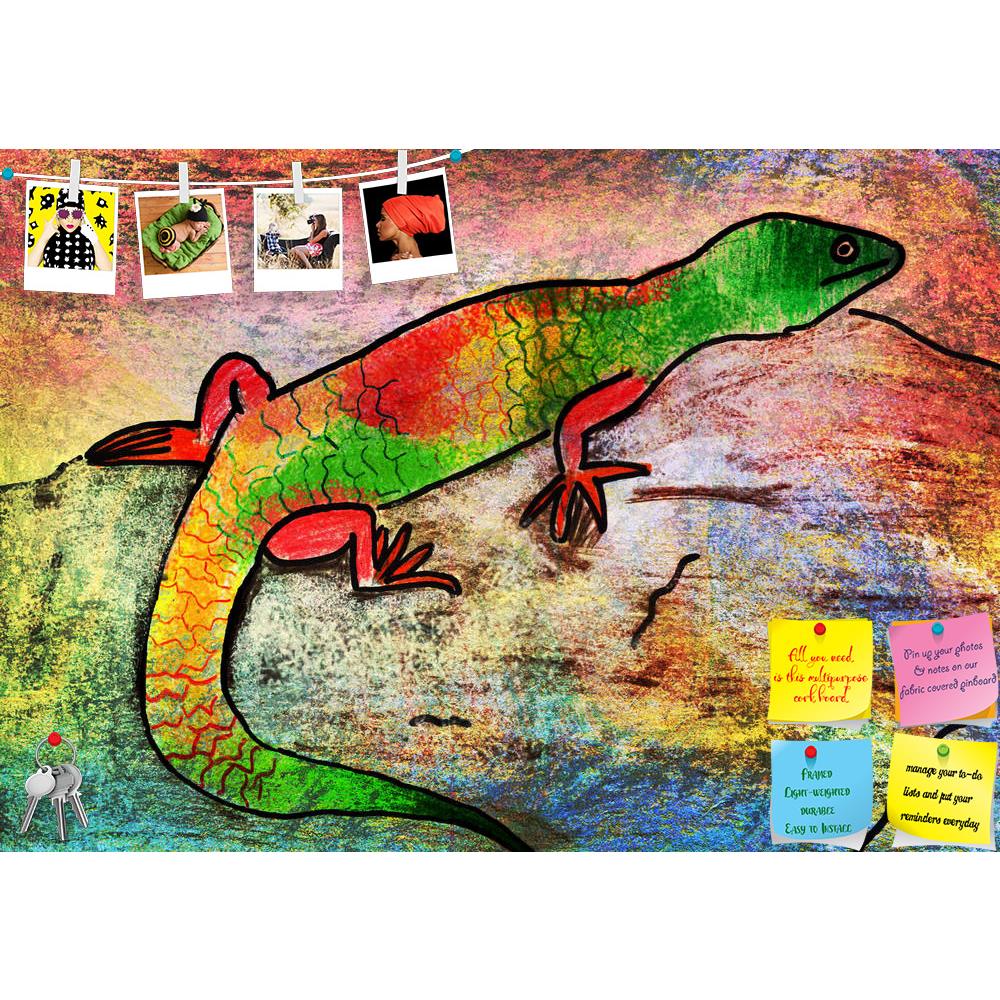 ArtzFolio Artwork Of A Lizard Printed Bulletin Board Notice Pin Board Soft Board | Frameless-Bulletin Boards Frameless-AZSAO33264519BLB_FL_L-Image Code 5003963 Vishnu Image Folio Pvt Ltd, IC 5003963, ArtzFolio, Bulletin Boards Frameless, Animals, Fine Art Reprint, artwork, of, a, lizard, printed, bulletin, board, notice, pin, soft, frameless, color, art, drawing, painting, image, child, creativity, multi, illustration, horizontal, animal, childhood, paint, canvas, craft, concept, imagination, nobody, sketch