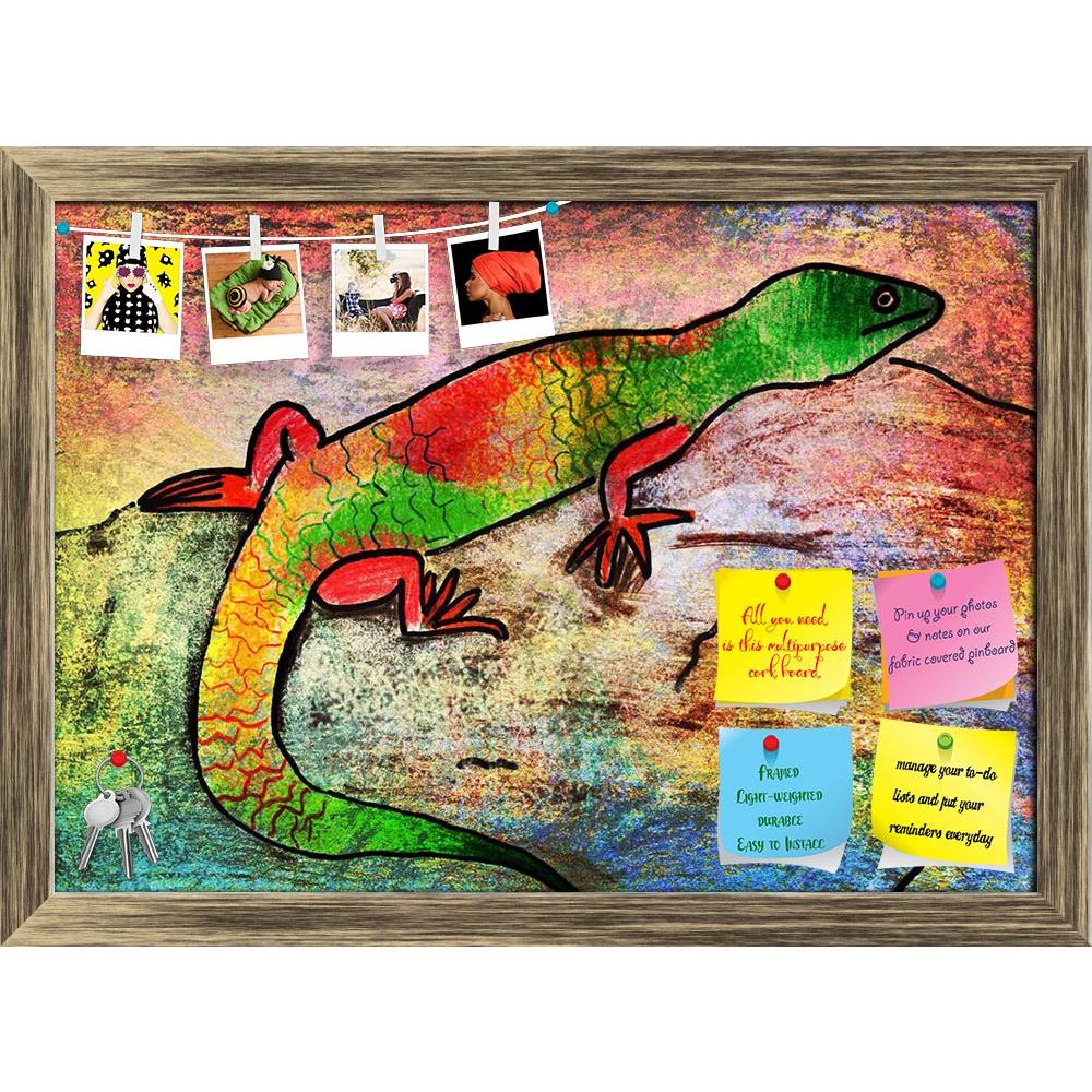 ArtzFolio Artwork Of A Lizard Printed Bulletin Board Notice Pin Board Soft Board | Framed-Bulletin Boards Framed-AZSAO33264519BLB_FR_L-Image Code 5003963 Vishnu Image Folio Pvt Ltd, IC 5003963, ArtzFolio, Bulletin Boards Framed, Animals, Fine Art Reprint, artwork, of, a, lizard, printed, bulletin, board, notice, pin, soft, framed, color, art, drawing, painting, image, child, creativity, multi, illustration, horizontal, animal, childhood, paint, canvas, craft, concept, imagination, nobody, sketch, wild, colo