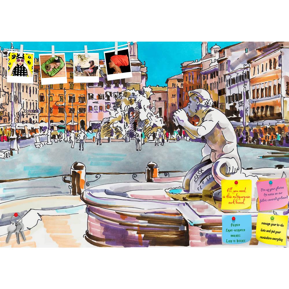ArtzFolio Artwork Of Rome Italy Cityscape D5 Printed Bulletin Board Notice Pin Board Soft Board | Frameless-Bulletin Boards Frameless-AZSAO33499930BLB_FL_L-Image Code 5003985 Vishnu Image Folio Pvt Ltd, IC 5003985, ArtzFolio, Bulletin Boards Frameless, Places, Digital Art, artwork, of, rome, italy, cityscape, d5, printed, bulletin, board, notice, pin, soft, frameless, original, marker, painting, travel, card, design, architectural, details, fontana, del, moro, fountain, piazza, navona, pin up board, push pi