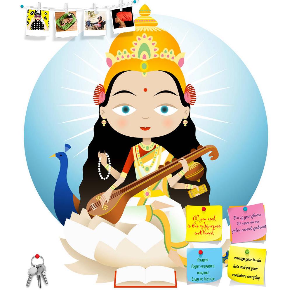 ArtzFolio Hindu God Saraswati Printed Bulletin Board Notice Pin Board Soft Board | Frameless-Bulletin Boards Frameless-AZSAO34029944BLB_FL_L-Image Code 5004027 Vishnu Image Folio Pvt Ltd, IC 5004027, ArtzFolio, Bulletin Boards Frameless, Religious, Digital Art, hindu, god, saraswati, printed, bulletin, board, notice, pin, soft, frameless, hinduism, goddess, knowledge, music, arts, she, consort, brahma, considered, mother, vedas, pin up board, push pin board, extra large cork board, big pin board, notice boa