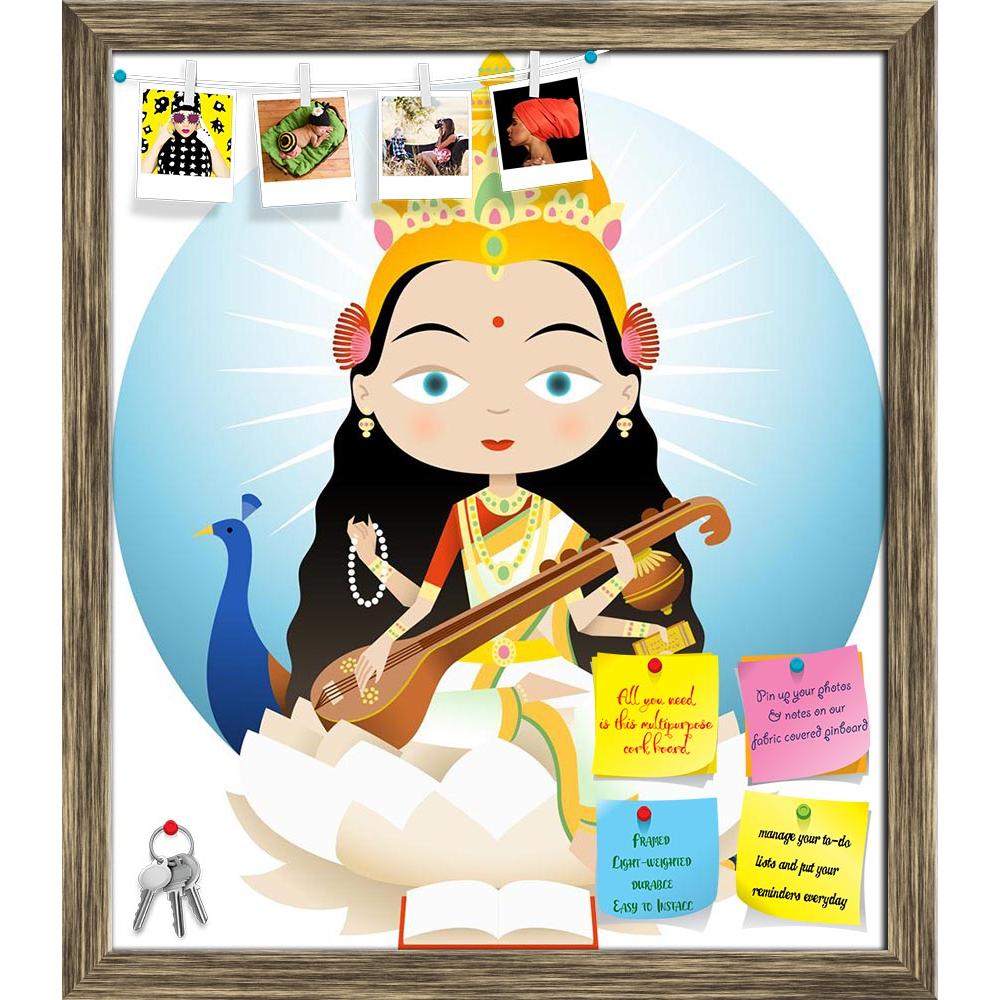 ArtzFolio Hindu God Saraswati Printed Bulletin Board Notice Pin Board Soft Board | Framed-Bulletin Boards Framed-AZSAO34029944BLB_FR_L-Image Code 5004027 Vishnu Image Folio Pvt Ltd, IC 5004027, ArtzFolio, Bulletin Boards Framed, Religious, Digital Art, hindu, god, saraswati, printed, bulletin, board, notice, pin, soft, framed, hinduism, goddess, knowledge, music, arts, she, consort, brahma, considered, mother, vedas, pin up board, push pin board, extra large cork board, big pin board, notice board, small bu