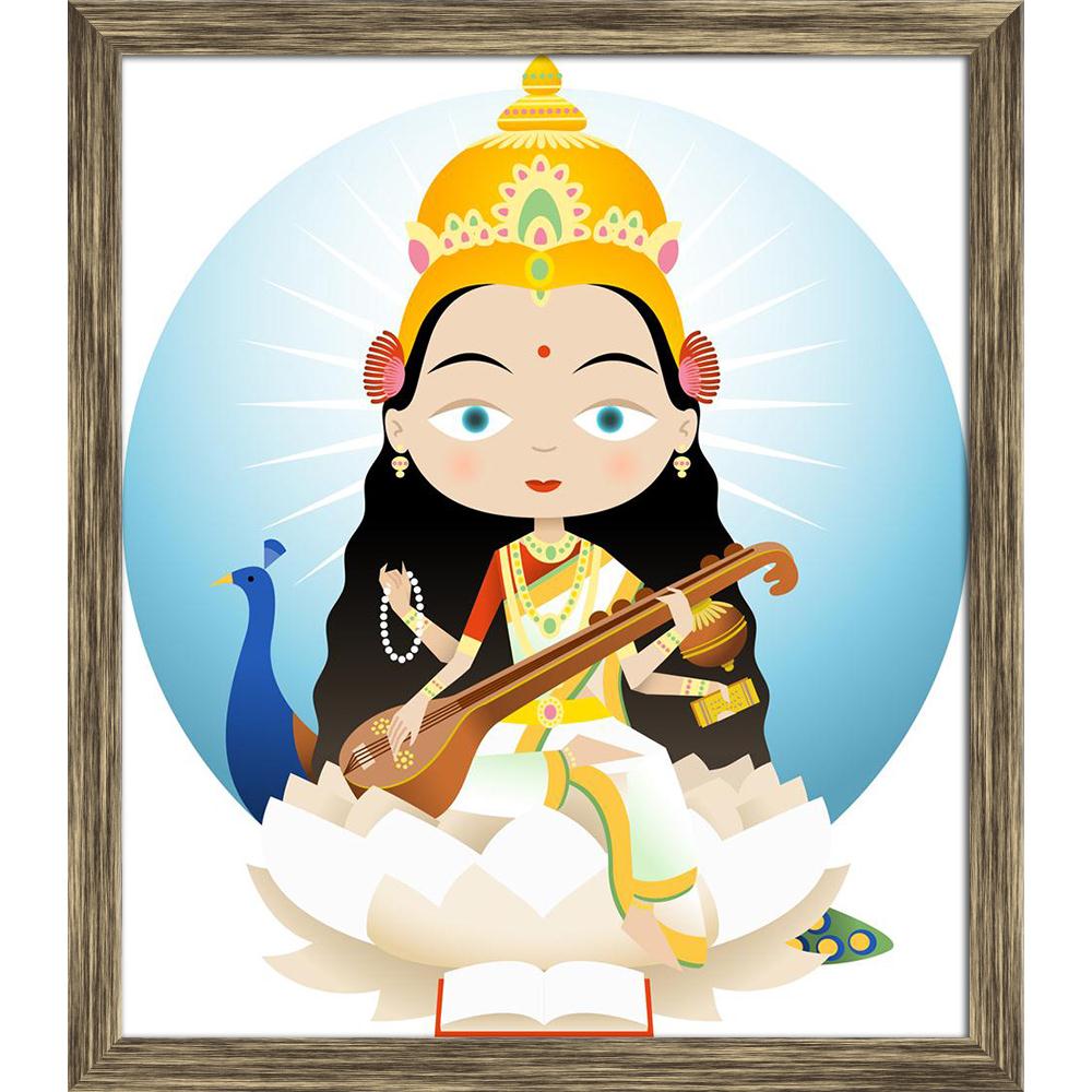 Pitaara Box Hindu God Saraswati Canvas Painting Synthetic Frame-Paintings Synthetic Framing-PBART34029944AFF_FW_L-Image Code 5004027 Vishnu Image Folio Pvt Ltd, IC 5004027, Pitaara Box, Paintings Synthetic Framing, Religious, Digital Art, hindu, god, saraswati, canvas, painting, synthetic, frame, hinduism, goddess, knowledge, music, arts, she, consort, brahma, considered, mother, vedas, framed canvas print, wall painting for living room with frame, canvas painting for living room, artzfolio, poster, framed 