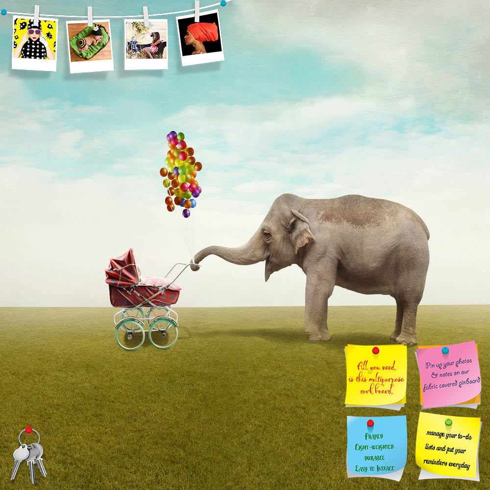 ArtzFolio Elephant Leading Walking Her Child In A Wheelchair Printed Bulletin Board Notice Pin Board Soft Board | Frameless-Bulletin Boards Frameless-AZSAO34190801BLB_FL_L-Image Code 5004046 Vishnu Image Folio Pvt Ltd, IC 5004046, ArtzFolio, Bulletin Boards Frameless, Animals, Conceptual, Kids, Digital Art, elephant, leading, walking, her, child, in, a, wheelchair, printed, bulletin, board, notice, pin, soft, frameless, funny, beautiful, baby, weelchair, balloon, grass, field, sky, cloud, happy, joy, illust