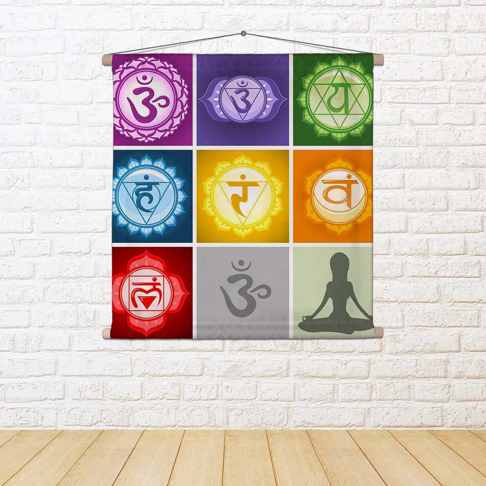 ArtzFolio Yoga Chakras Symbols Fabric Painting Tapestry Scroll Art Hanging-Scroll Art-AZART34275910TAP_L-Image Code 5004054 Vishnu Image Folio Pvt Ltd, IC 5004054, ArtzFolio, Scroll Art, Religious, Traditional, Digital Art, yoga, chakras, symbols, fabric, painting, tapestry, scroll, art, hanging, collection, tapestries, room tapestry, hanging tapestry, huge tapestry, amazonbasics, tapestry cloth, fabric wall hanging, unique tapestries, wall tapestry, small tapestry, tapestry wall decor, cheap tapestries, af