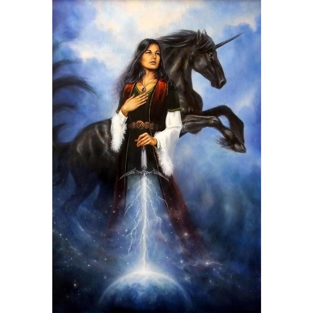 ArtzFolio Beautiful Woman With The Unicorn In Space Unframed Paper Poster-Paper Posters Unframed-AZART34402992POS_UN_L-Image Code 5004069 Vishnu Image Folio Pvt Ltd, IC 5004069, ArtzFolio, Paper Posters Unframed, Fantasy, Fine Art Reprint, beautiful, woman, with, the, unicorn, in, space, unframed, paper, poster, wall, large, size, for, living, room, home, decoration, big, framed, decor, posters, pitaara, box, modern, art, frame, bedroom, amazonbasics, door, drawing, small, decorative, office, reception, mul
