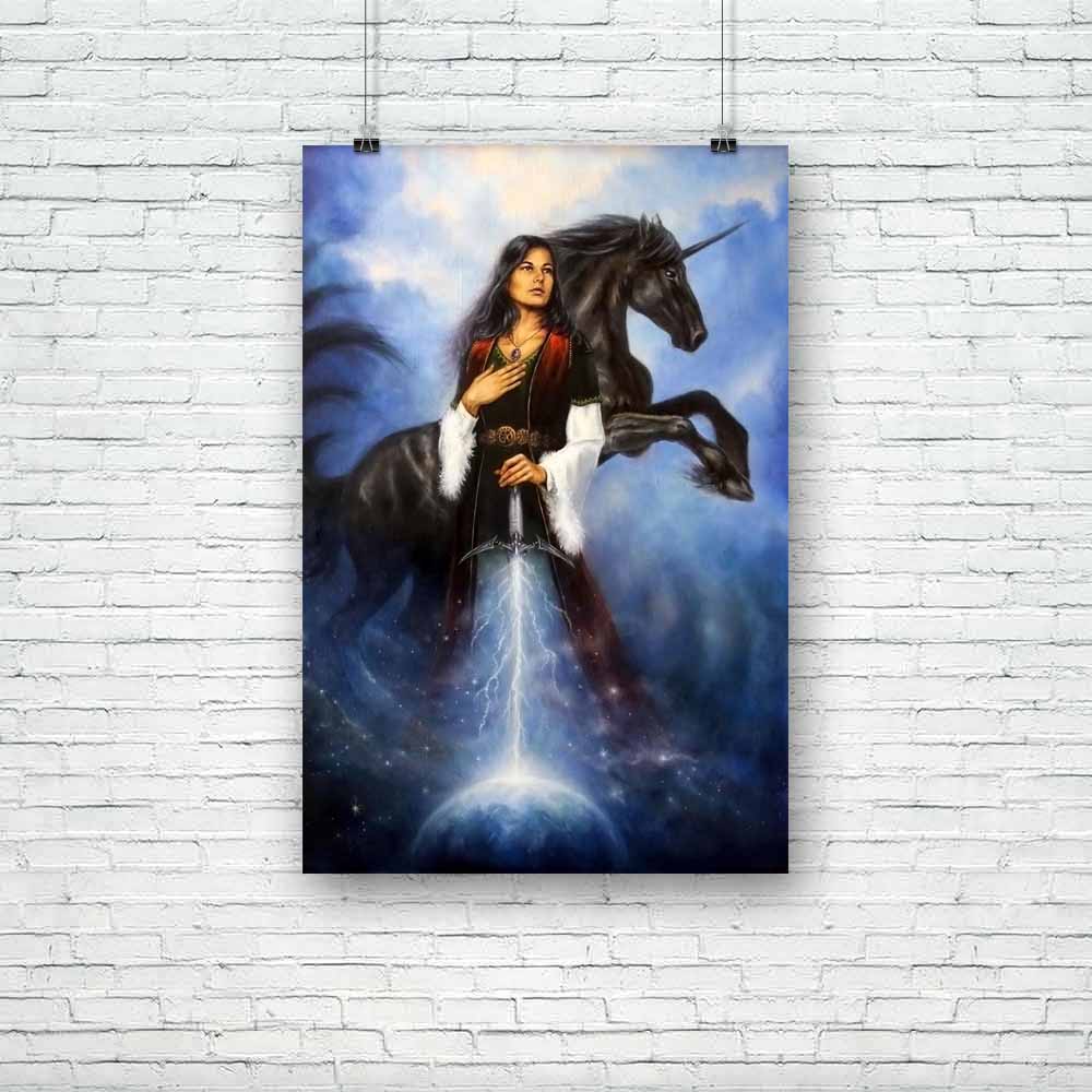 Beautiful Woman With The Unicorn In Space Unframed Paper Poster-Paper Posters Unframed-POS_UN-IC 5004069 IC 5004069, Adult, Art and Paintings, Illustrations, Nature, Paintings, People, Religion, Religious, Scenic, Space, beautiful, woman, with, the, unicorn, in, unframed, paper, poster, art, beauty, canvas, color, colorful, earth, enchanting, fairy, female, goddess, illustration, image, lighting, model, oil, painting, picture, posing, sword, young, artzfolio, posters, wall posters, posters for room, posters