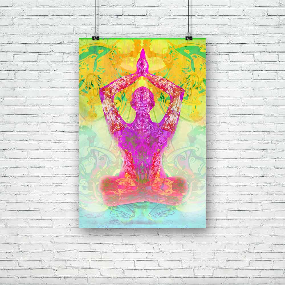 Men In Meditation Unframed Paper Poster-Paper Posters Unframed-POS_UN-IC 5004071 IC 5004071, Buddhism, Digital, Digital Art, Geometric Abstraction, God Buddha, Graphic, Health, Illustrations, Indian, Nature, People, Religion, Religious, Scenic, Spiritual, Sports, men, in, meditation, unframed, paper, poster, abstraction, aura, background, bamboo, beauty, body, buddha, decoration, ease, energy, exercise, hand, healing, illustration, india, man, mat, mystic, peace, quiet, raster, relax, relaxation, silence, s