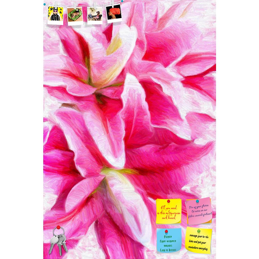 ArtzFolio Pink Lilies D2 Printed Bulletin Board Notice Pin Board Soft Board | Frameless-Bulletin Boards Frameless-AZSAO34459554BLB_FL_L-Image Code 5004074 Vishnu Image Folio Pvt Ltd, IC 5004074, ArtzFolio, Bulletin Boards Frameless, Floral, Fine Art Reprint, pink, lilies, d2, printed, bulletin, board, notice, pin, soft, frameless, oil, painting, bouquet, background, closeup, blooming, bud, petal, flower, bright, holiday, stargazer, celebration, summer, blossom, bloom, abstract, elegant, flora, design, plant