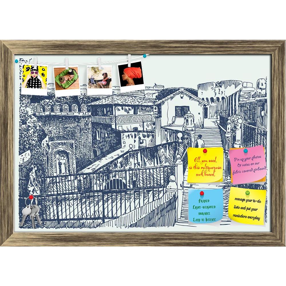 ArtzFolio Italy Cityscape Printed Bulletin Board Notice Pin Board Soft Board | Framed-Bulletin Boards Framed-AZSAO34550690BLB_FR_L-Image Code 5004077 Vishnu Image Folio Pvt Ltd, IC 5004077, ArtzFolio, Bulletin Boards Framed, Places, Digital Art, italy, cityscape, printed, bulletin, board, notice, pin, soft, framed, drawing, rome, fortress, sant'angelo, sketch, pin up board, push pin board, extra large cork board, big pin board, notice board, small bulletin board, cork board, wall notice board, giant cork bo