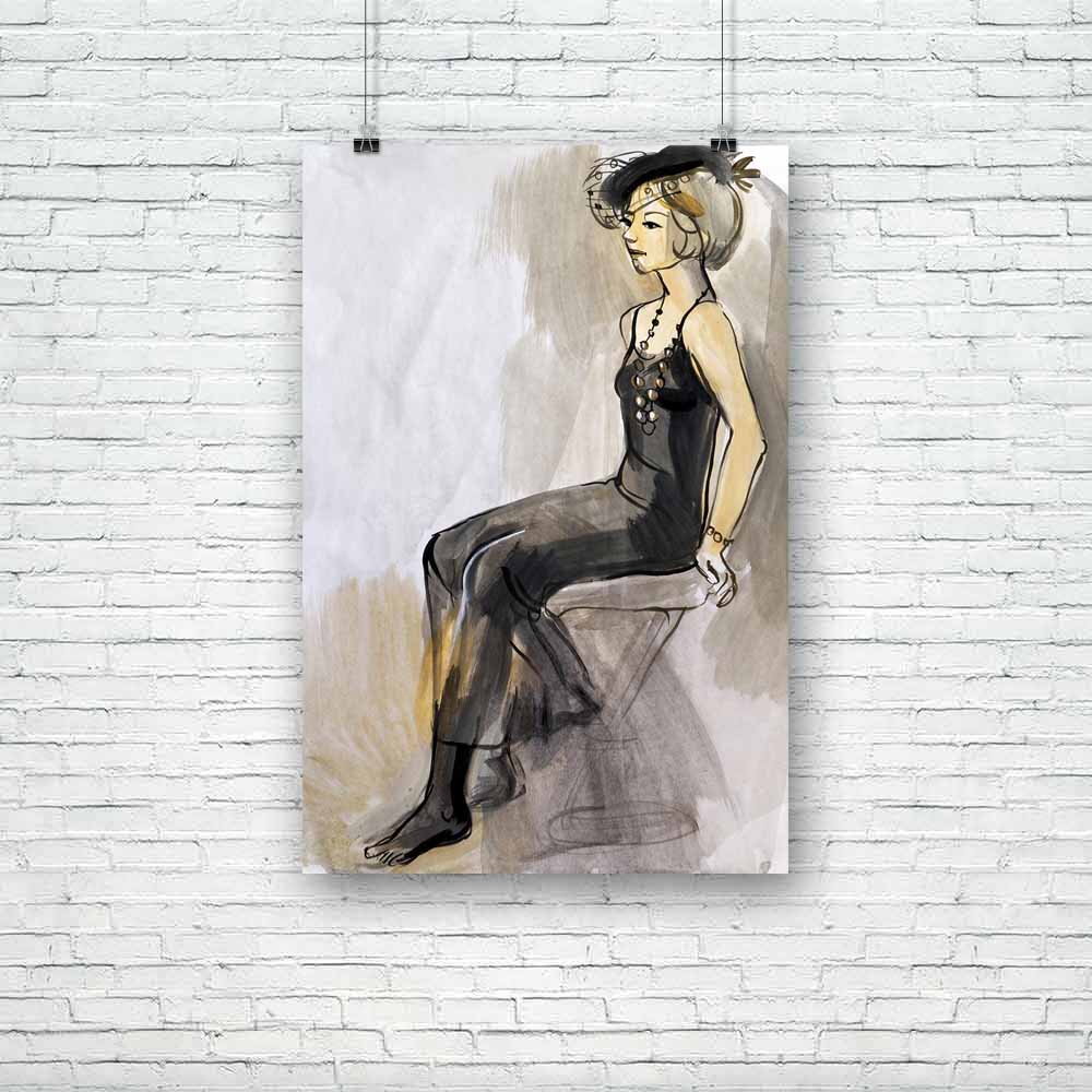 Female Figure D2 Unframed Paper Poster-Paper Posters Unframed-POS_UN-IC 5004097 IC 5004097, Adult, Art and Paintings, Black, Black and White, Digital, Digital Art, Drawing, Fashion, Gouache, Graphic, Hand Drawn, Illustrations, Individuals, Modern Art, Portraits, Signs, Signs and Symbols, Sketches, female, figure, d2, unframed, paper, poster, action, active, art, artist, attractive, beautiful, beauty, clothes, clothing, creativity, design, dress, elegant, fashionable, feminine, girl, glamour, graphics, hand,