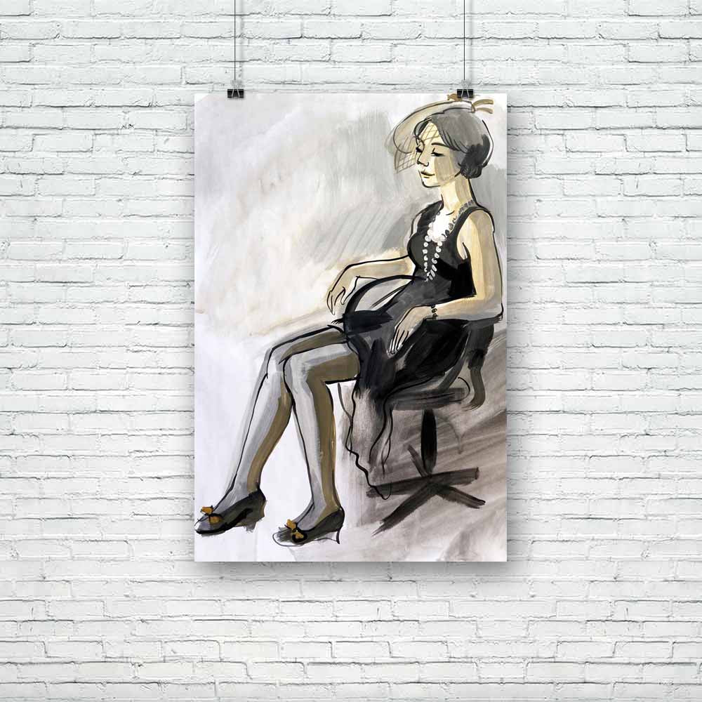 Female Figure D3 Unframed Paper Poster-Paper Posters Unframed-POS_UN-IC 5004098 IC 5004098, Adult, Art and Paintings, Black, Black and White, Digital, Digital Art, Drawing, Fashion, Gouache, Graphic, Hand Drawn, Illustrations, Individuals, Modern Art, Portraits, Signs, Signs and Symbols, Sketches, female, figure, d3, unframed, paper, poster, action, active, art, artist, attractive, beautiful, beauty, clothes, clothing, creativity, design, dress, elegant, fashionable, feminine, girl, glamour, graphics, hand,
