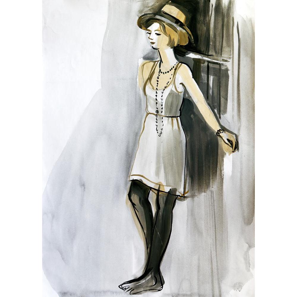 Female Figure Canvas Painting Synthetic Frame-Paintings MDF Framing-AFF_FR-IC 5004101 IC 5004101, Adult, Art and Paintings, Black, Black and White, Digital, Digital Art, Drawing, Fashion, Gouache, Graphic, Hand Drawn, Illustrations, Individuals, Modern Art, Portraits, Signs, Signs and Symbols, Sketches, female, figure, canvas, painting, synthetic, frame, action, active, art, artist, attractive, beautiful, beauty, clothes, clothing, creativity, design, dress, elegant, fashionable, feminine, girl, glamour, gr