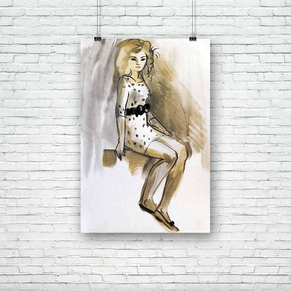 Female Figure D5 Unframed Paper Poster-Paper Posters Unframed-POS_UN-IC 5004102 IC 5004102, Adult, Art and Paintings, Black, Black and White, Digital, Digital Art, Drawing, Fashion, Gouache, Graphic, Hand Drawn, Illustrations, Individuals, Modern Art, Portraits, Signs, Signs and Symbols, Sketches, female, figure, d5, unframed, paper, poster, action, active, art, artist, attractive, beautiful, beauty, clothes, clothing, creativity, design, dress, elegant, fashionable, feminine, girl, glamour, graphics, hand,