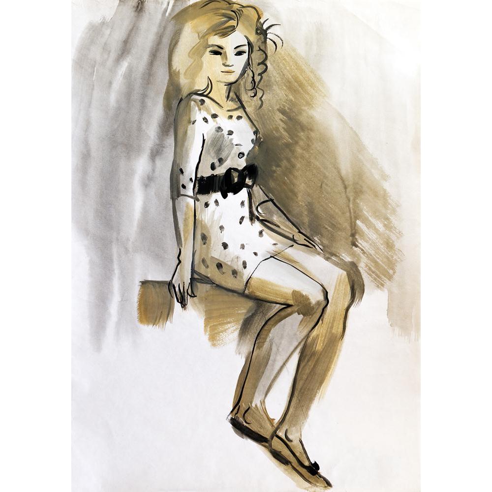 Female Figure Canvas Painting Synthetic Frame-Paintings MDF Framing-AFF_FR-IC 5004102 IC 5004102, Adult, Art and Paintings, Black, Black and White, Digital, Digital Art, Drawing, Fashion, Gouache, Graphic, Hand Drawn, Illustrations, Individuals, Modern Art, Portraits, Signs, Signs and Symbols, Sketches, female, figure, canvas, painting, synthetic, frame, action, active, art, artist, attractive, beautiful, beauty, clothes, clothing, creativity, design, dress, elegant, fashionable, feminine, girl, glamour, gr