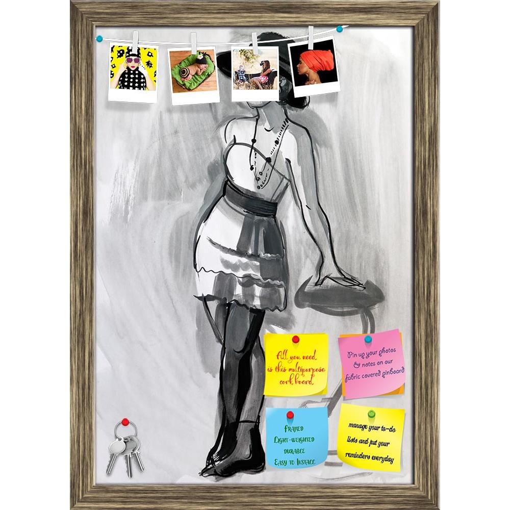 ArtzFolio Female Figure D6 Printed Bulletin Board Notice Pin Board Soft Board | Framed-Bulletin Boards Framed-AZSAO34842439BLB_FR_L-Image Code 5004103 Vishnu Image Folio Pvt Ltd, IC 5004103, ArtzFolio, Bulletin Boards Framed, Fashion, Figurative, Fine Art Reprint, female, figure, d6, printed, bulletin, board, notice, pin, soft, framed, sketch, hand-drawing, gouache, clothing, vogue, model, outline, attractive, clothes, pose, adult, stand, studio, glamour, active, handmade, drawing, feminine, graphics, black