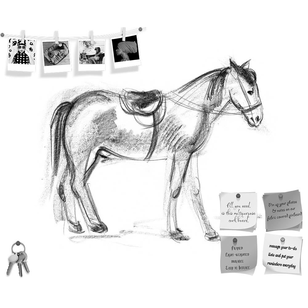 ArtzFolio Horse D2 Printed Bulletin Board Notice Pin Board Soft Board | Frameless-Bulletin Boards Frameless-AZSAO34842533BLB_FL_L-Image Code 5004105 Vishnu Image Folio Pvt Ltd, IC 5004105, ArtzFolio, Bulletin Boards Frameless, Animals, Fine Art Reprint, horse, d2, printed, bulletin, board, notice, pin, soft, frameless, hand-drawing, pencil, freehand, stylized, outline, mammal, white, stallion, sketching, expression, tail, study, line, equine, strong, graphic, sanguine, farm, handmade, drawing, paint, black,