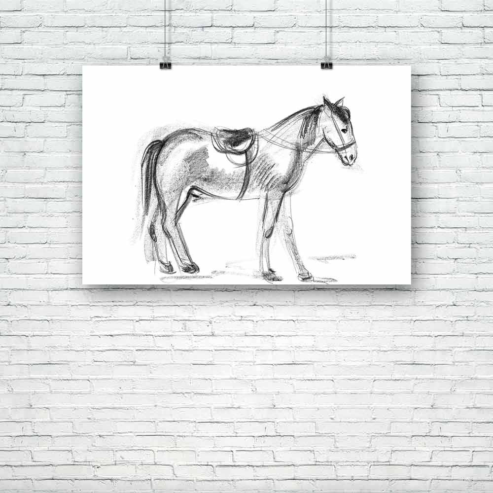 Horse D2 Unframed Paper Poster-Paper Posters Unframed-POS_UN-IC 5004105 IC 5004105, Ancient, Animals, Black, Black and White, Digital, Digital Art, Drawing, Education, Graphic, Hand Drawn, Historical, Illustrations, Medieval, Schools, Sketches, Sports, Universities, Vintage, White, horse, d2, unframed, paper, poster, anatomy, animal, arabian, artistic, artwork, beautiful, bridle, charcoal, creative, draw, equestrian, equine, expression, farm, freehand, hand, drawn, handmade, hoofed, illustration, learning, 