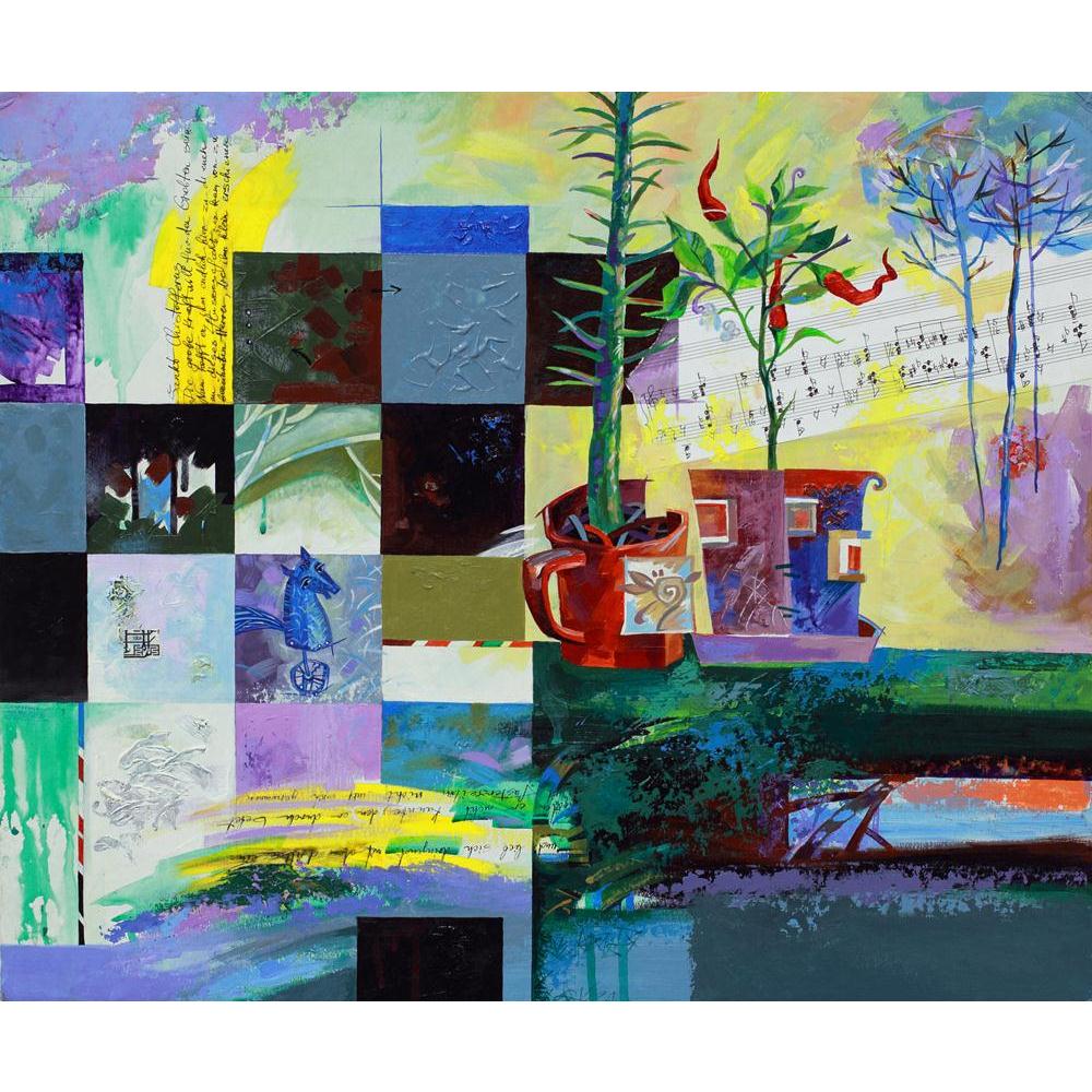 Abstract Artwork Canvas Painting Synthetic Frame - Paintings MDF Framing - ArtzFolio.com