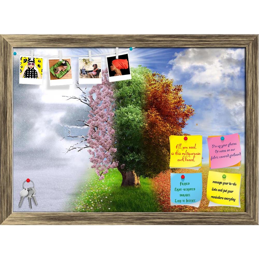 ArtzFolio Four Season Tree Printed Bulletin Board Notice Pin Board Soft Board | Framed-Bulletin Boards Framed-AZSAO35198615BLB_FR_L-Image Code 5004125 Vishnu Image Folio Pvt Ltd, IC 5004125, ArtzFolio, Bulletin Boards Framed, Conceptual, Landscapes, Digital Art, four, season, tree, printed, bulletin, board, notice, pin, soft, framed, photo, manipulation, magical, nature, pin up board, push pin board, extra large cork board, big pin board, notice board, small bulletin board, cork board, wall notice board, gi