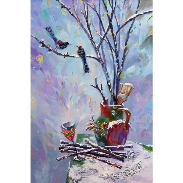 Still Life With Birds Unframed Paper Poster-Paper Posters Unframed-POS_UN-IC 5004126 IC 5004126, Abstract Expressionism, Abstracts, Art and Paintings, Beverage, Birds, Fruit and Vegetable, Fruits, Kitchen, Modern Art, Paintings, Semi Abstract, Signs, Signs and Symbols, Wine, still, life, with, unframed, paper, wall, poster, abstract, art, artwork, cafe, cafeteria, canvas, coffee, house, colours, composition, cup, design, dishes, flow, form, lines, marbled, mix, mixed, modern, multicolor, oil, oils, paint, p