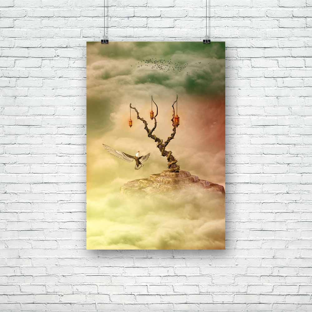 Sky With Eagle & Birds Unframed Paper Poster-Paper Posters Unframed-POS_UN-IC 5004155 IC 5004155, Art and Paintings, Baby, Birds, Children, Digital, Digital Art, Fantasy, Graphic, Kids, Landscapes, Marble and Stone, Nature, Scenic, Stars, sky, with, eagle, unframed, paper, poster, amazing, art, backdrops, background, beautiful, blue, branch, cloud, clouds, dream, dreams, dreamy, exploration, fae, fairy, fairytale, fantastic, lamp, landscape, lighting, magic, manipulation, mist, misty, outdoor, peaceful, pri