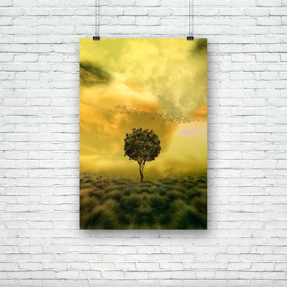 Loneliness Tree Unframed Paper Poster-Paper Posters Unframed-POS_UN-IC 5004156 IC 5004156, Art and Paintings, Baby, Birds, Children, Digital, Digital Art, Fantasy, Graphic, Kids, Landscapes, Nature, Scenic, Stars, loneliness, tree, unframed, paper, poster, amazing, art, backdrops, background, beautiful, branch, cloud, clouds, dream, dreams, dreamy, exploration, fae, fairy, fairytale, fantastic, field, grass, landscape, lighting, magic, manipulation, mist, misty, outdoor, peaceful, princess, scenario, scene,