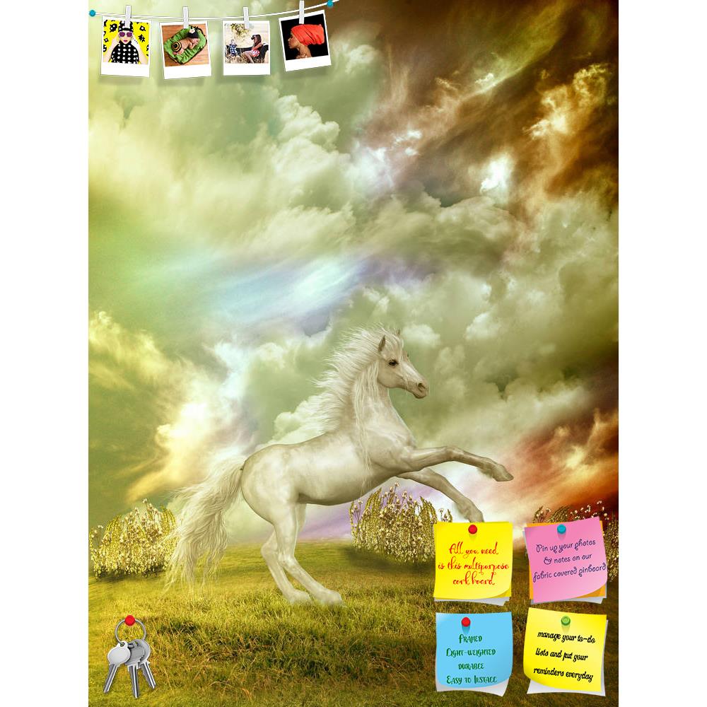 ArtzFolio White Horse In The Field In Stormy Day Printed Bulletin Board Notice Pin Board Soft Board | Frameless-Bulletin Boards Frameless-AZSAO35488032BLB_FL_L-Image Code 5004157 Vishnu Image Folio Pvt Ltd, IC 5004157, ArtzFolio, Bulletin Boards Frameless, Animals, Fantasy, Fine Art Reprint, white, horse, in, the, field, stormy, day, printed, bulletin, board, notice, pin, soft, frameless, background, backdrops, fairytale, flowers, peaceful, princess, lighting, outdoor, magic, dream, landscape, manipulation,