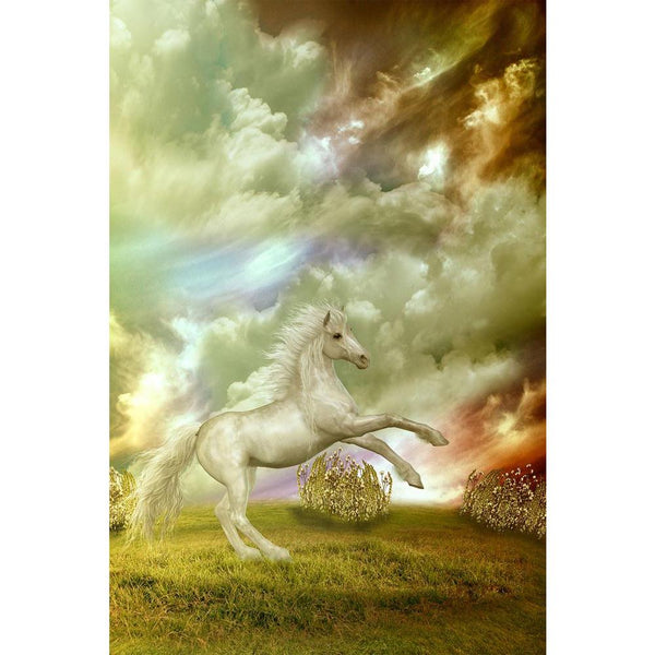 White Horse In The Field Unframed Paper Poster-Paper Posters Unframed-POS_UN-IC 5004157 IC 5004157, Art and Paintings, Baby, Birds, Black and White, Botanical, Children, Digital, Digital Art, Fantasy, Floral, Flowers, Graphic, Kids, Landscapes, Nature, Scenic, Stars, White, horse, in, the, field, unframed, paper, wall, poster, amazing, art, backdrops, background, beautiful, branch, cloud, clouds, dream, dreams, dreamy, exploration, fae, fairy, fairytale, fantastic, grass, landscape, lighting, magic, manipul