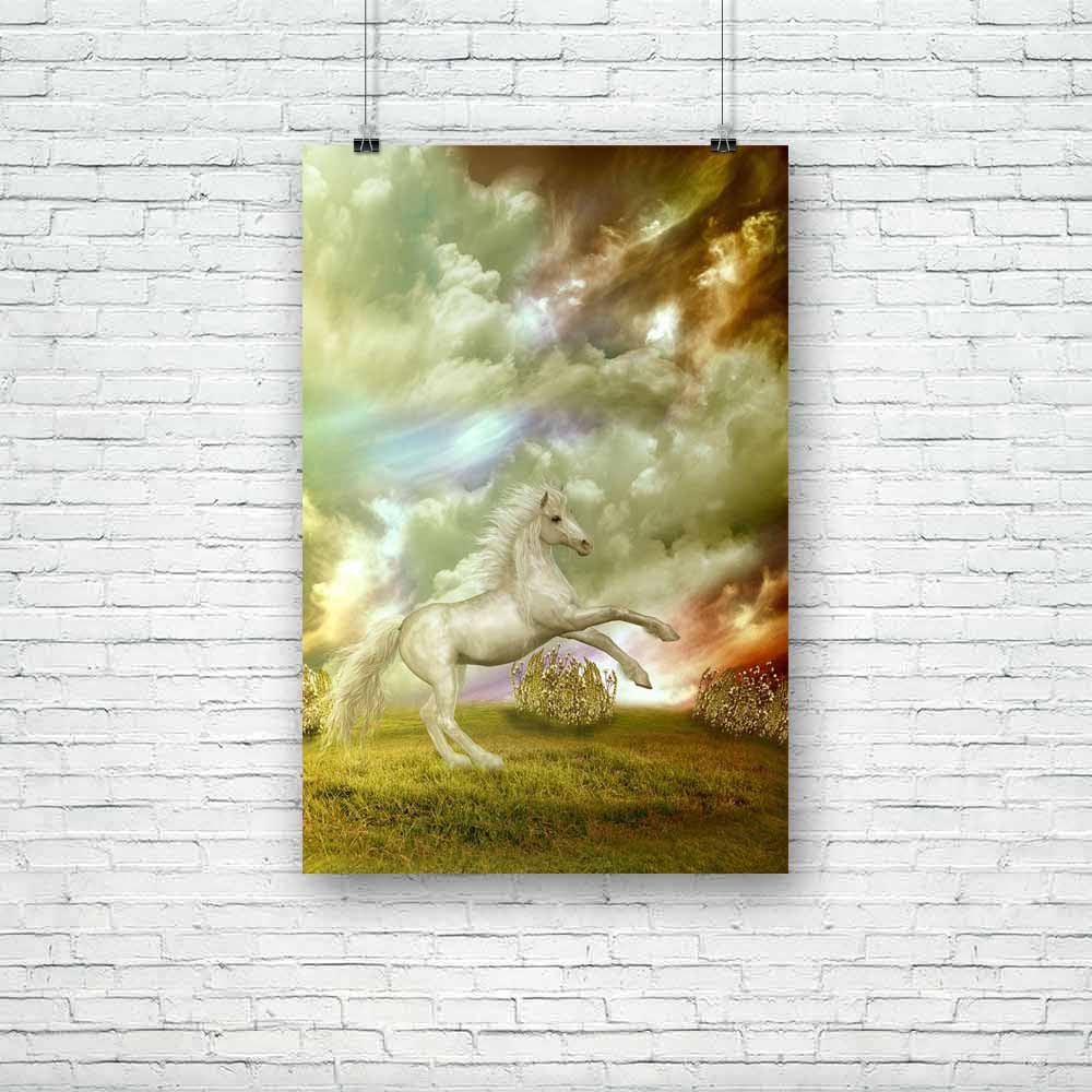 White Horse In The Field Unframed Paper Poster-Paper Posters Unframed-POS_UN-IC 5004157 IC 5004157, Art and Paintings, Baby, Birds, Black and White, Botanical, Children, Digital, Digital Art, Fantasy, Floral, Flowers, Graphic, Kids, Landscapes, Nature, Scenic, Stars, White, horse, in, the, field, unframed, paper, poster, amazing, art, backdrops, background, beautiful, branch, cloud, clouds, dream, dreams, dreamy, exploration, fae, fairy, fairytale, fantastic, grass, landscape, lighting, magic, manipulation,