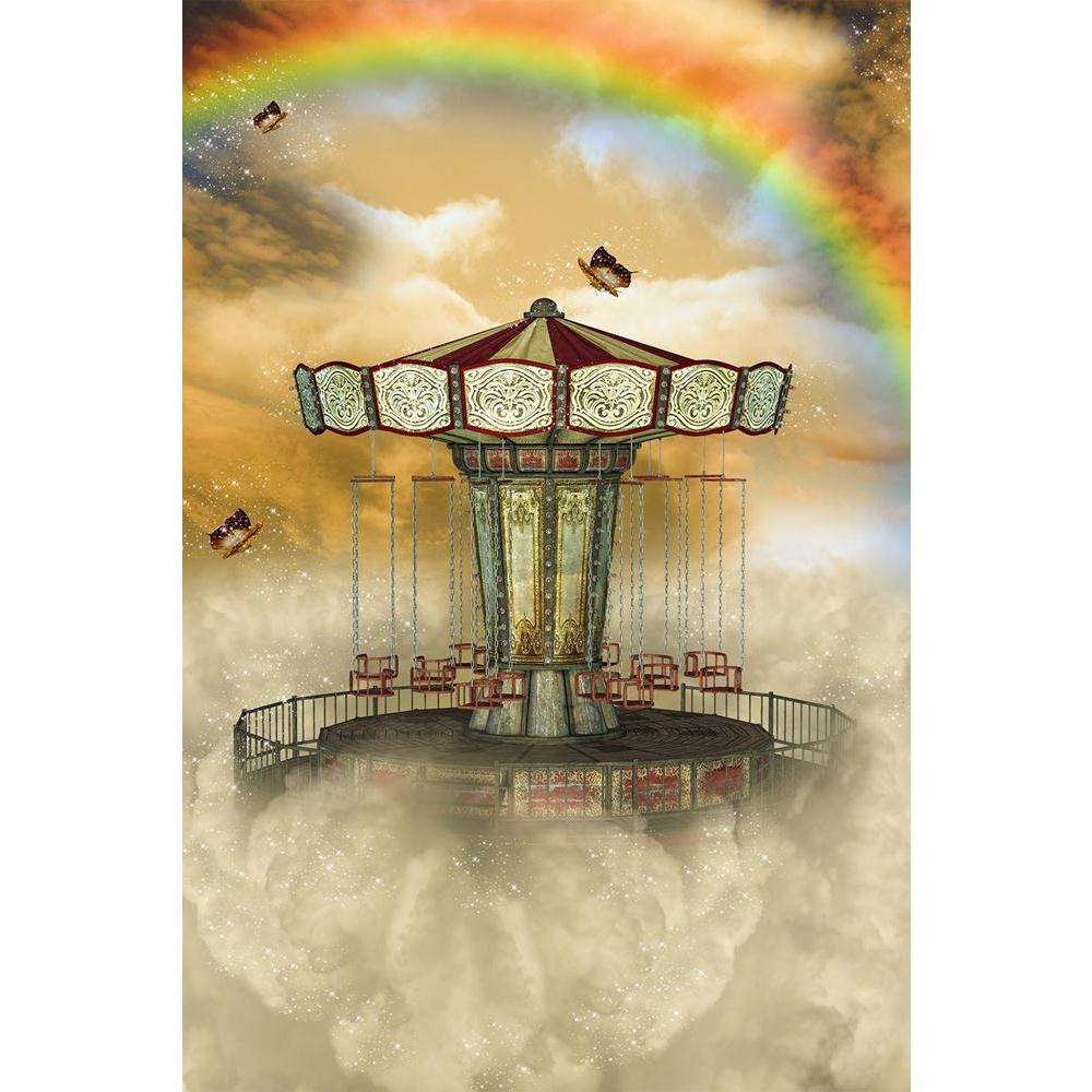 ArtzFolio Carousel In The Sky With Rainbow & Butterfly Unframed Paper Poster-Paper Posters Unframed-AZART35488140POS_UN_L-Image Code 5004158 Vishnu Image Folio Pvt Ltd, IC 5004158, ArtzFolio, Paper Posters Unframed, Fantasy, Kids, Landscapes, Fine Art Reprint, carousel, in, the, sky, with, rainbow, butterfly, unframed, paper, poster, wall, large, size, for, living, room, home, decoration, big, framed, decor, posters, pitaara, box, modern, art, frame, bedroom, amazonbasics, door, drawing, small, decorative, 