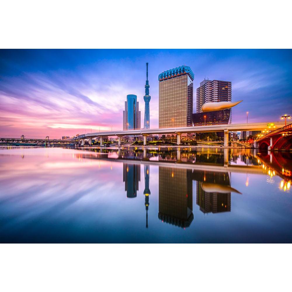 Tokyo Japan Skyline On The Sumida River At Dawn Canvas Painting Synthetic Frame-Paintings MDF Framing-AFF_FR-IC 5004200 IC 5004200, Architecture, Asian, Automobiles, Cities, City Views, Japanese, Landmarks, Landscapes, Modern Art, Places, Scenic, Skylines, Sunrises, Transportation, Travel, Vehicles, tokyo, japan, skyline, on, the, sumida, river, at, dawn, canvas, painting, synthetic, frame, modern, sky, tree, city, asia, attraction, buildings, cityscape, day, destination, downtown, dusk, famous, futuristic,