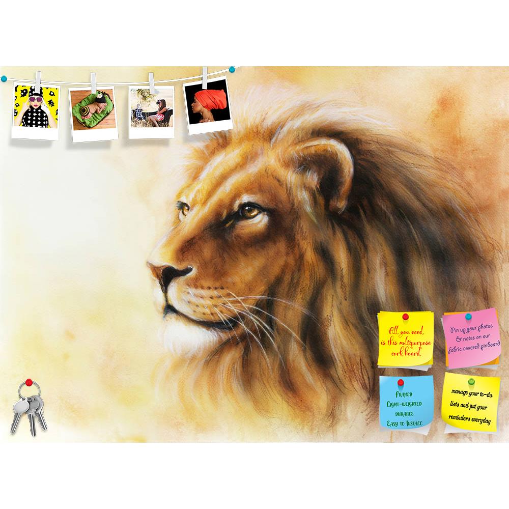 ArtzFolio Lion Artwork Printed Bulletin Board Notice Pin Board Soft Board | Frameless-Bulletin Boards Frameless-AZSAO35819484BLB_FL_L-Image Code 5004203 Vishnu Image Folio Pvt Ltd, IC 5004203, ArtzFolio, Bulletin Boards Frameless, Animals, Fine Art Reprint, lion, artwork, printed, bulletin, board, notice, pin, soft, frameless, painting, fractal, art, artist, picture, color, colorful, multicolored, medium, canvas, airbrush, airbrushing, drawning, leo, feline, animal, mammal, carnivorous, golden, majestic, pe