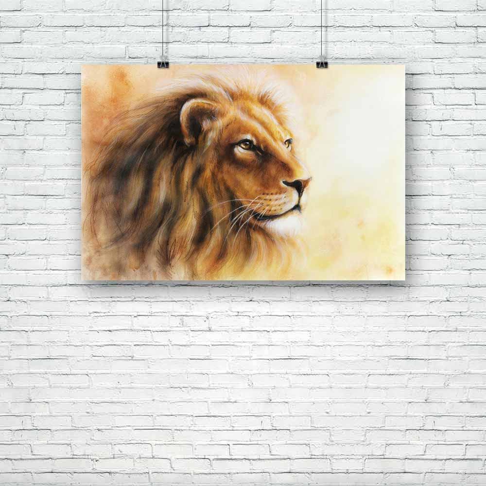Lion Artwork Unframed Paper Poster-Paper Posters Unframed-POS_UN-IC 5004203 IC 5004203, Abstract Expressionism, Abstracts, African, Animals, Art and Paintings, Illustrations, Individuals, Paintings, Portraits, Semi Abstract, Wildlife, lion, artwork, unframed, paper, poster, head, abstract, africa, airbrush, airbrushing, alone, animal, art, artist, beast, beautiful, blurry, brown, canvas, carnivorous, color, colorful, creature, detailed, expression, face, feline, gazing, golden, illustration, jungle, king, l