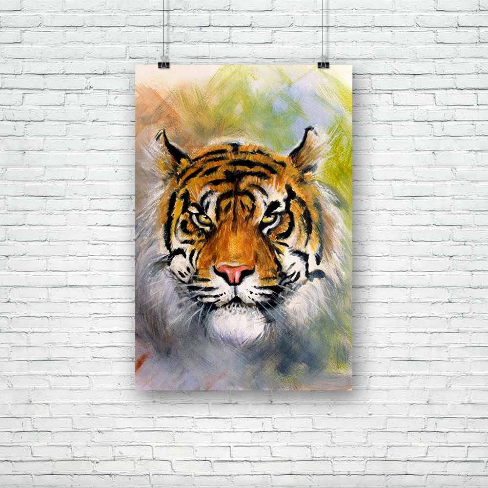 Tiger Portrait D1 Unframed Paper Poster-Paper Posters Unframed-POS_UN-IC 5004204 IC 5004204, Abstract Expressionism, Abstracts, African, Animals, Art and Paintings, Illustrations, Individuals, Paintings, Portraits, Semi Abstract, Signs, Signs and Symbols, Wildlife, tiger, portrait, d1, unframed, paper, poster, abstract, africa, agressive, airbrush, airbrushing, animal, art, artist, artwork, background, beast, beautiful, big, bright, canvas, carnivorous, color, colorful, creature, design, detailed, dominant,