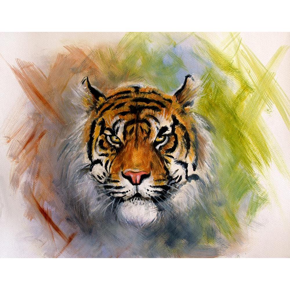 Airbrush Artwork Of A Tiger Head Canvas Painting Synthetic Frame - Paintings MDF Framing - ArtzFolio.com