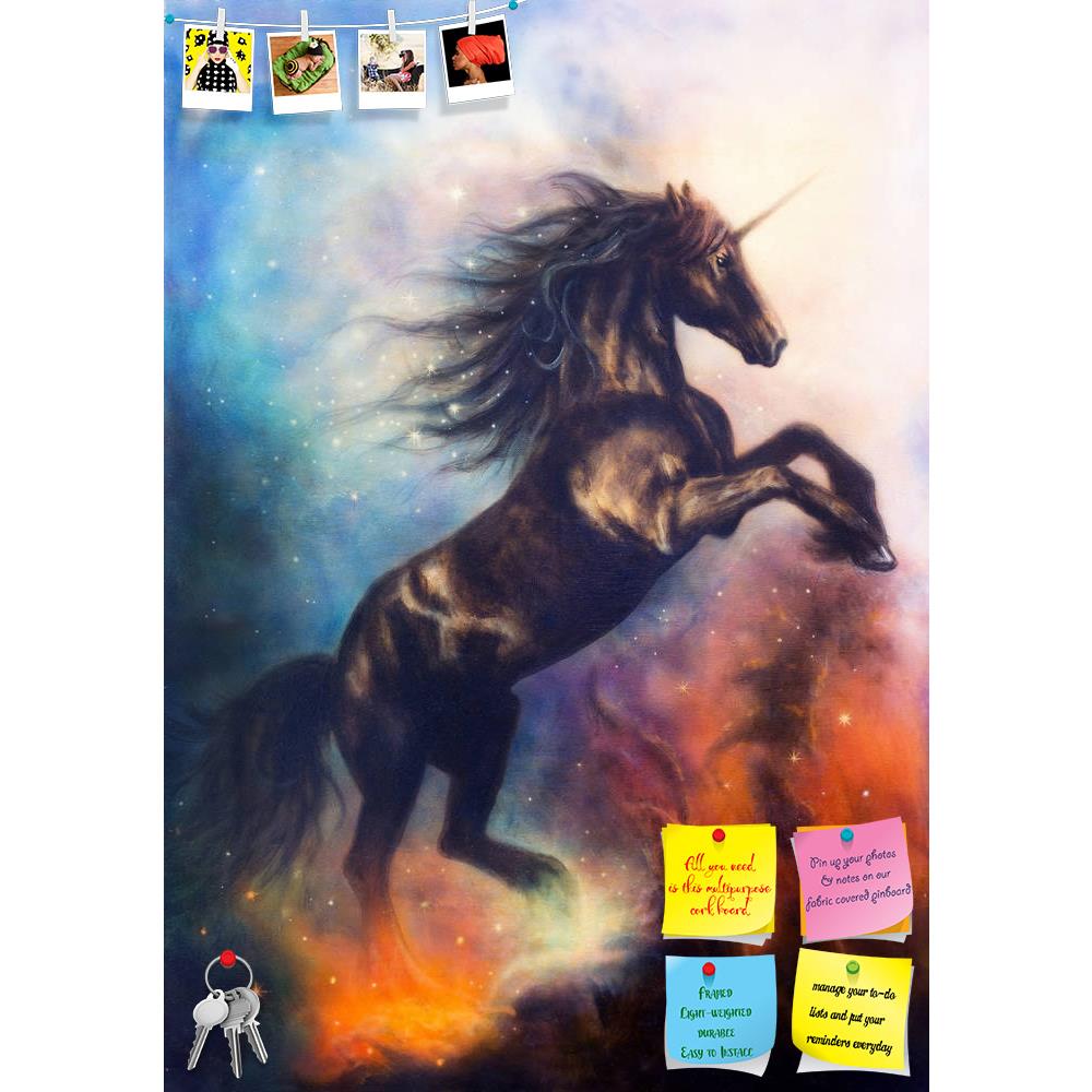 ArtzFolio Black Unicorn Dancing In Space Printed Bulletin Board Notice Pin Board Soft Board | Frameless-Bulletin Boards Frameless-AZSAO35819495BLB_FL_L-Image Code 5004207 Vishnu Image Folio Pvt Ltd, IC 5004207, ArtzFolio, Bulletin Boards Frameless, Animals, Fantasy, Fine Art Reprint, black, unicorn, dancing, in, space, printed, bulletin, board, notice, pin, soft, frameless, art, artist, artwork, painting, picture, illustration, color, colorful, multicolored, oil, medium, canvas, airbrush, horse, stallion, h