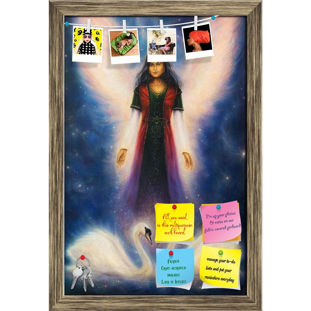 ArtzFolio Angel Woman With Radiant Wings Above A Pair Of Swans Printed Bulletin Board Notice Pin Board Soft Board | Framed-Bulletin Boards Framed-AZSAO35819498BLB_FR_L-Image Code 5004208 Vishnu Image Folio Pvt Ltd, IC 5004208, ArtzFolio, Bulletin Boards Framed, Fantasy, Fine Art Reprint, angel, woman, with, radiant, wings, above, a, pair, of, swans, printed, bulletin, board, notice, pin, soft, framed, beautiful, oil, painting, canvas, starlight, space, background, art, artist, artwork, picture, color, color