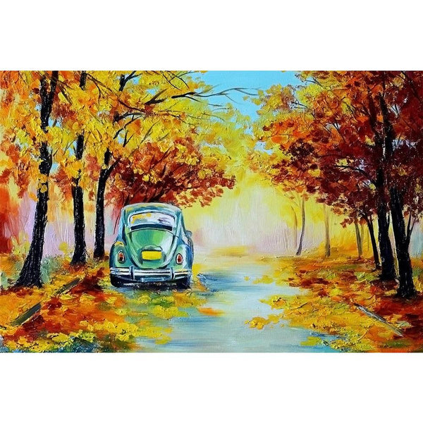Car In Autumn Forest Unframed Paper Poster-Paper Posters Unframed-POS_UN-IC 5004214 IC 5004214, Abstract Expressionism, Abstracts, Art and Paintings, Cars, Drawing, Illustrations, Impressionism, Landscapes, Nature, Paintings, Patterns, Retro, Scenic, Seasons, Semi Abstract, Signs, Signs and Symbols, car, in, autumn, forest, unframed, paper, wall, poster, oil, painting, abstract, acrylic, art, artist, artistic, artwork, background, beautiful, bright, brown, brush, clouds, color, colorful, decoration, design,