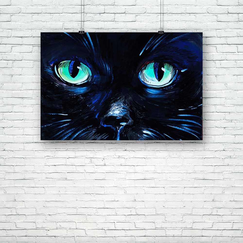 Cat Eyes Unframed Paper Poster-Paper Posters Unframed-POS_UN-IC 5004217 IC 5004217, Abstract Expressionism, Abstracts, Animals, Art and Paintings, Black, Black and White, Drawing, Paintings, Pets, Semi Abstract, Signs, Signs and Symbols, Watercolour, White, cat, eyes, unframed, paper, poster, abstract, animal, art, artistic, background, banner, card, clip, close, collection, copy, cut, cute, design, domestic, feline, fun, green, hand, horizontal, isolated, kitten, line, looking, objects, paint, paw, pet, si