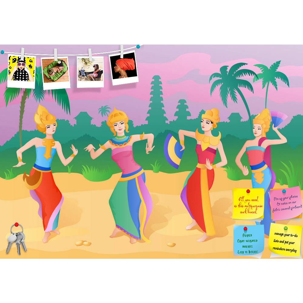 ArtzFolio Girls From Indonesia In Dance Pose Printed Bulletin Board Notice Pin Board Soft Board | Frameless-Bulletin Boards Frameless-AZSAO35952049BLB_FL_L-Image Code 5004224 Vishnu Image Folio Pvt Ltd, IC 5004224, ArtzFolio, Bulletin Boards Frameless, Traditional, Digital Art, girls, from, indonesia, in, dance, pose, printed, bulletin, board, notice, pin, soft, frameless, taken, plastic, figurines, they, background, silhouettes, houses, temples, lush, vegetation, tropics, pin up board, push pin board, extr